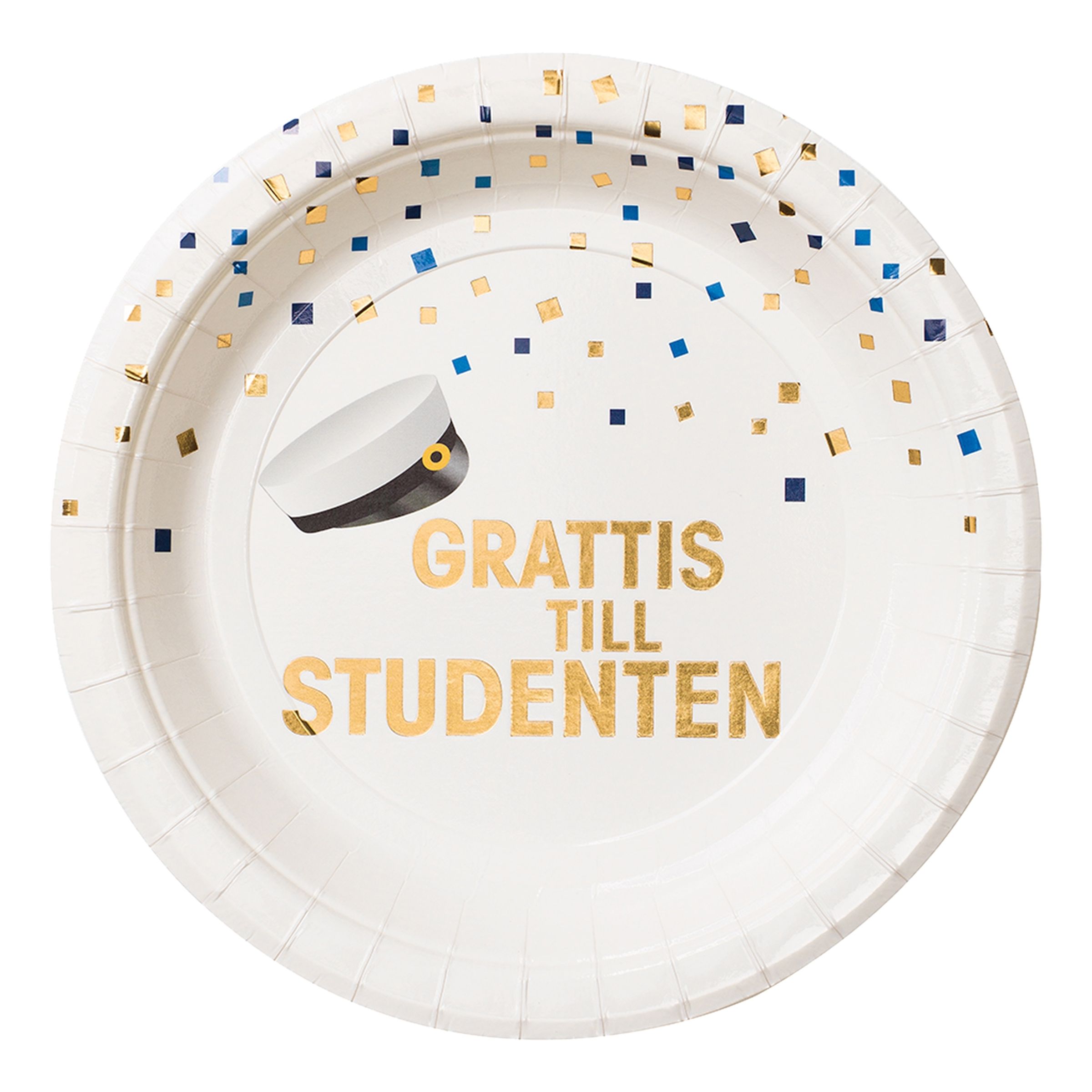 Papperstallrikar Studenten Guldfolie - 8-pack
