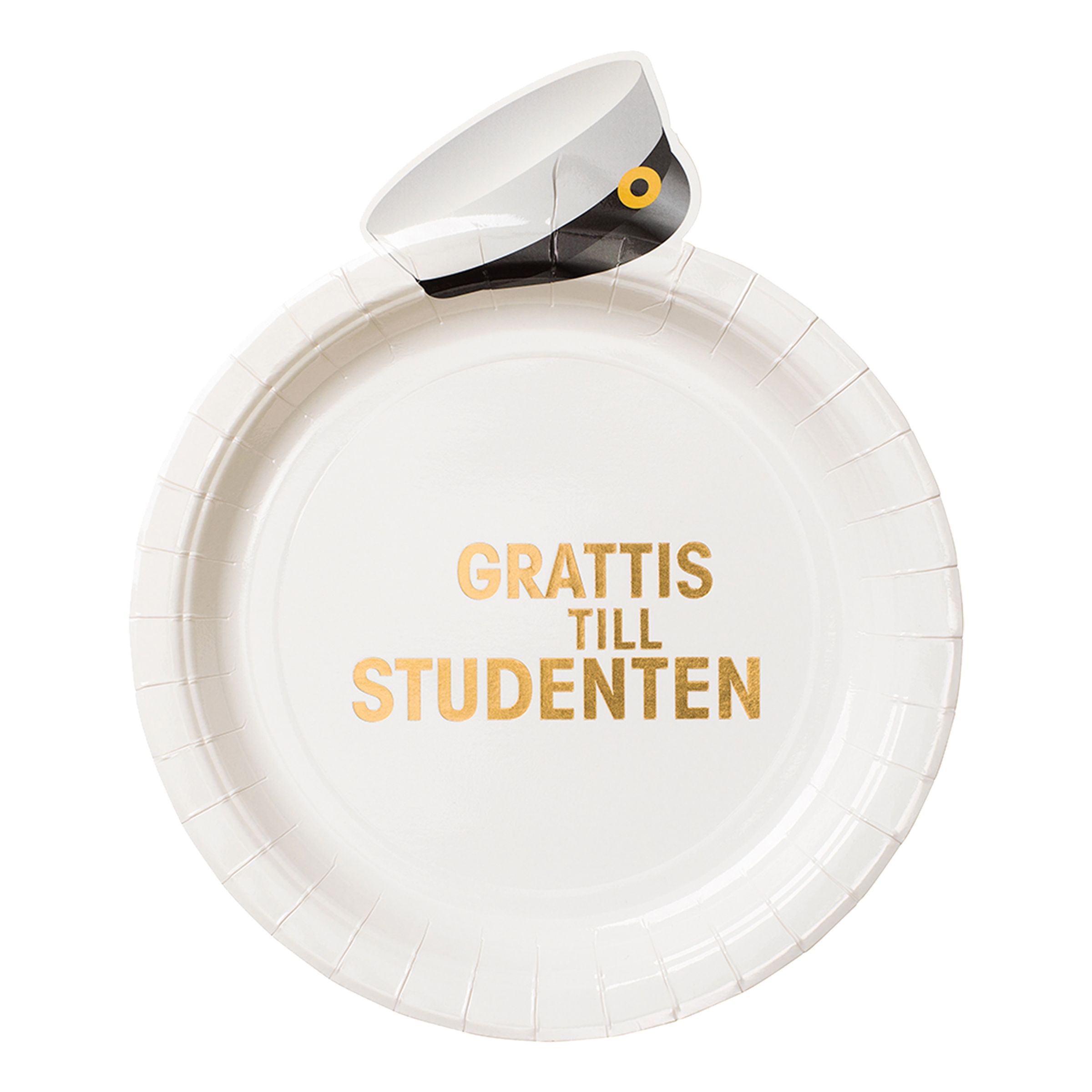 Papperstallrikar Studentmössa - 8-pack