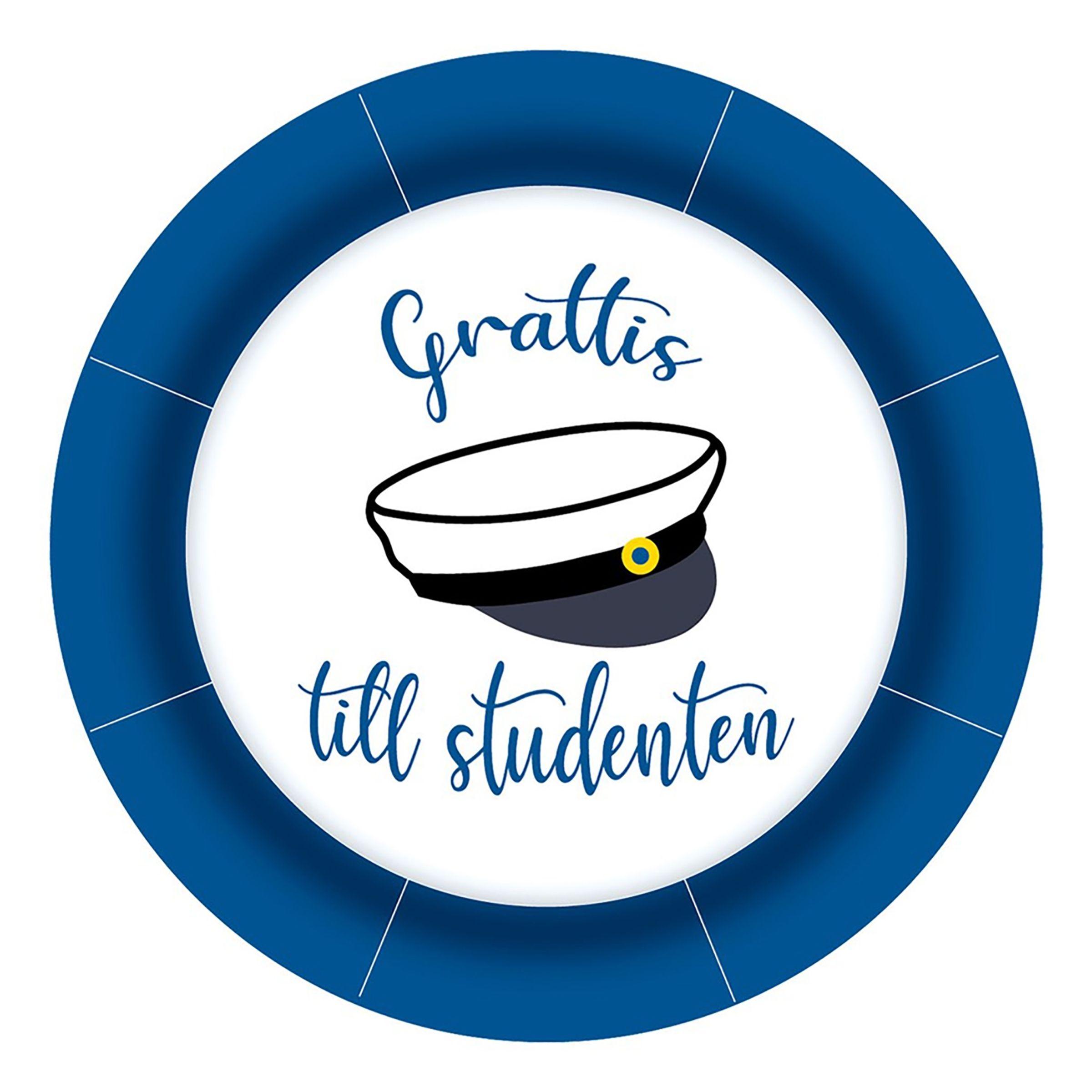 Papperstallrikar Grattis till Studenten - 8-pack