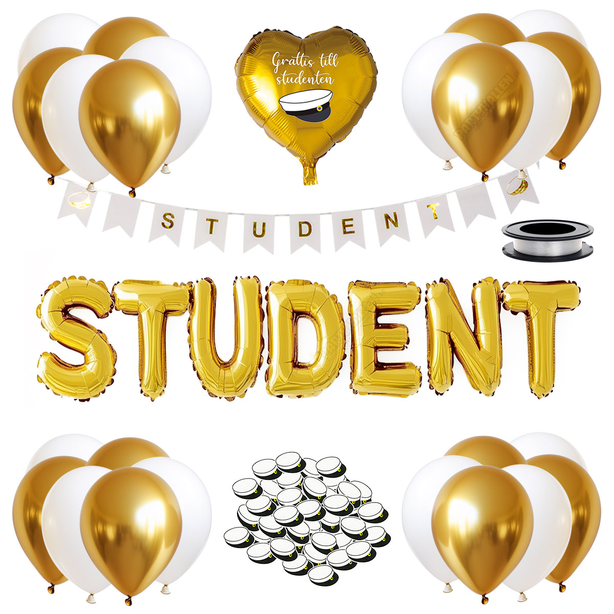 Studentdekoration Paket Guld