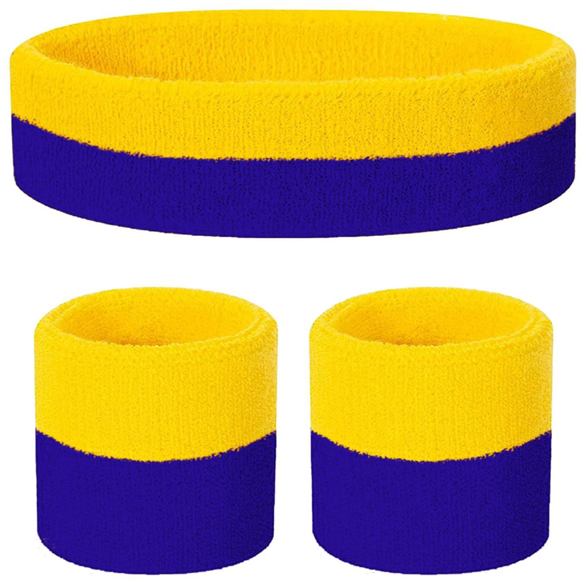 Svettband Blå/Gul 3-pack