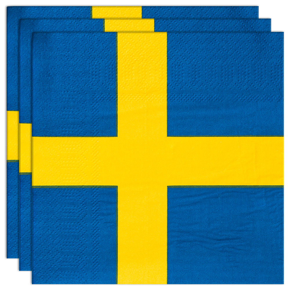 Pappersservetter Svenska Flaggan 20-pack