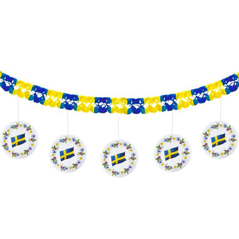 Pappersgirlang Svenska Flaggan