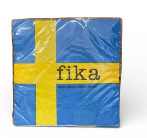 Servetter Swedish Fika (blå/gul)