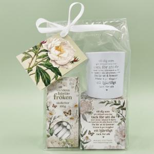 Presentset Fröken Ljuslykta & Godsaker i cellofan - Presenteriet