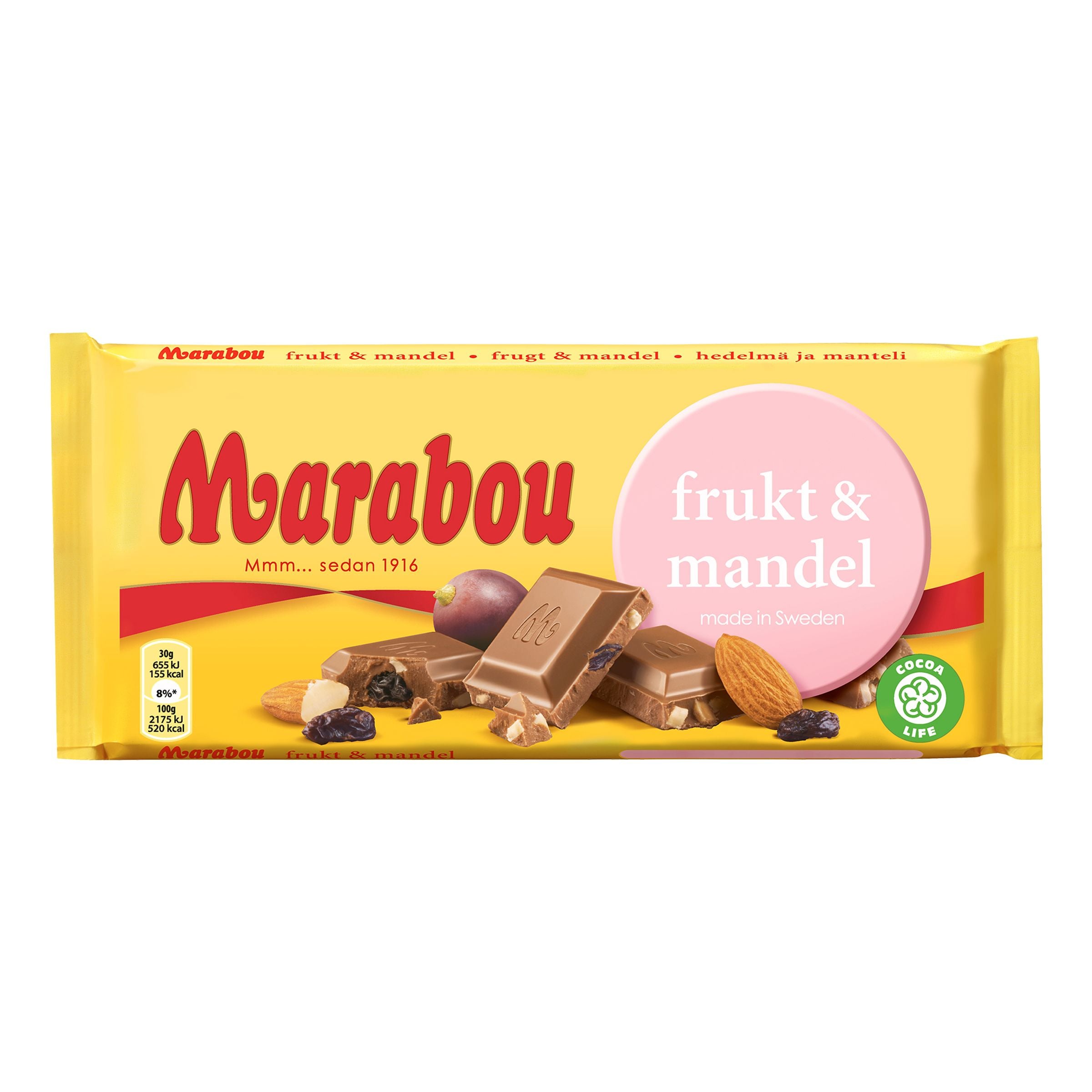 Marabou Frukt & Mandel Chokladkaka - 160 g